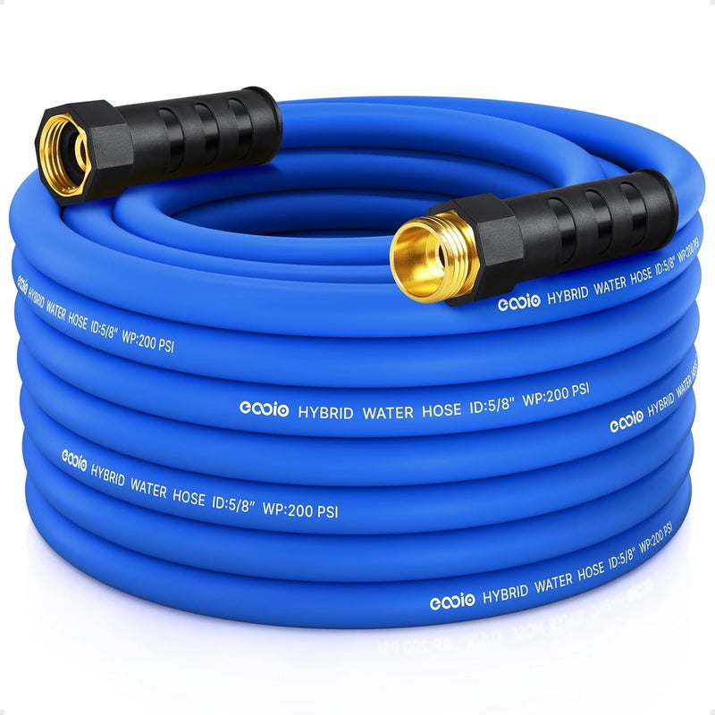 EOOIO Heavy Duty Garden Hose 50 ft, Non-Expanding Flexible Water Hose, Kink Resistant Lightweight Hybrid Hose, Leakproof Hose Male to Female Fittings - Image 1